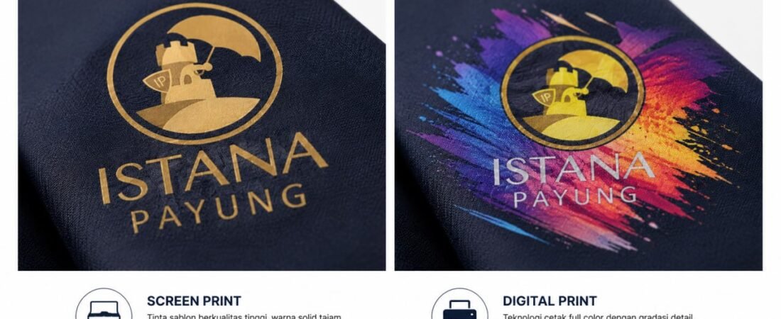 Cetak Payung Custom: Sablon, Printing & Bordir