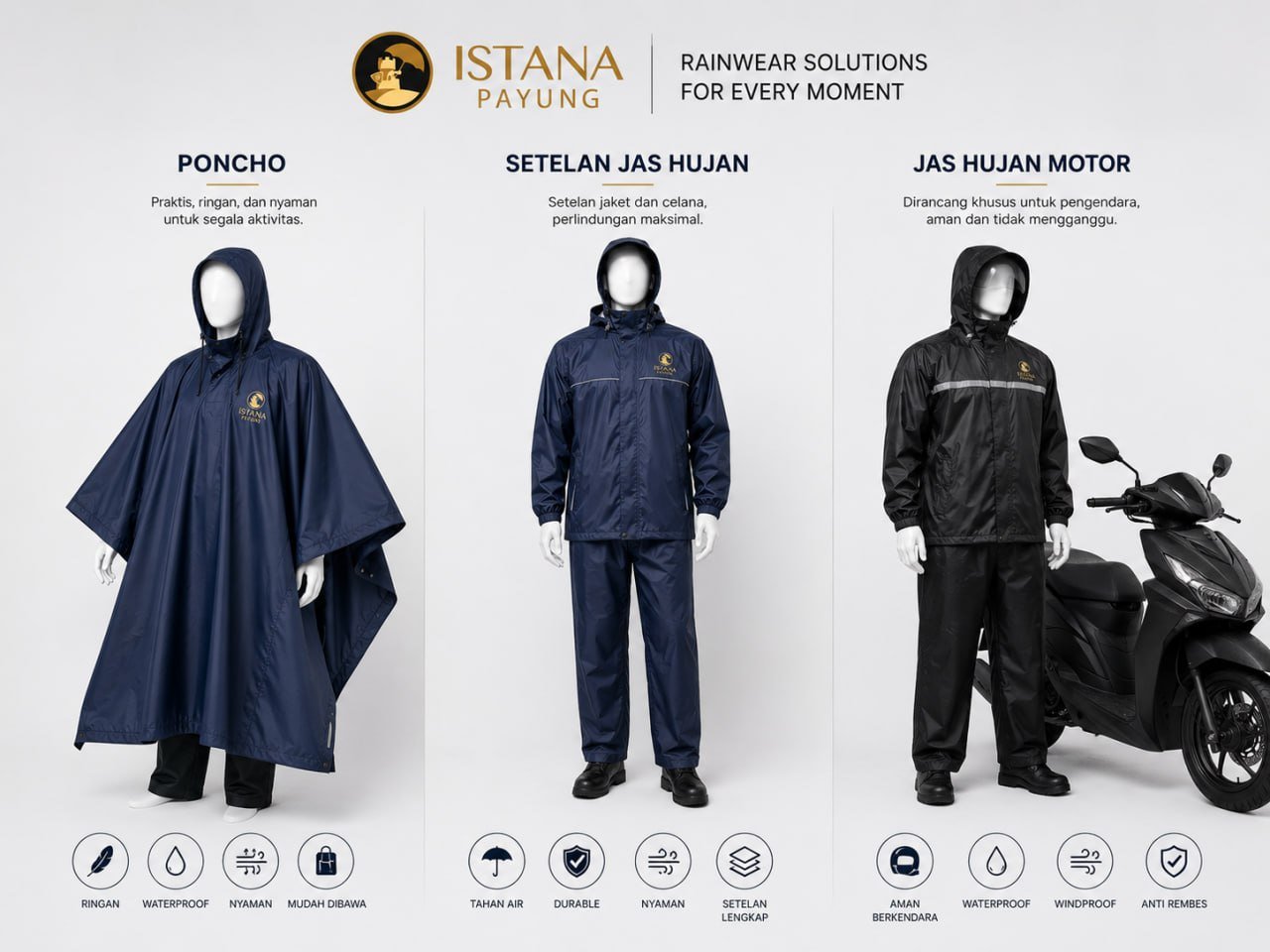 Jas hujan custom untuk event outdoor perusahaan