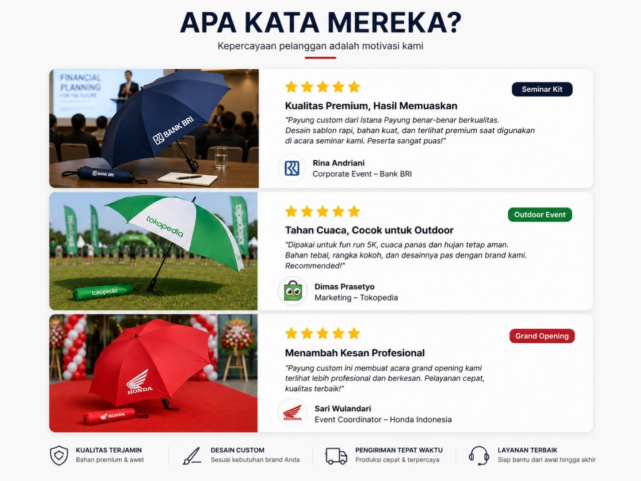 Memilih toko payung terpercaya untuk custom souvenir dan promosi