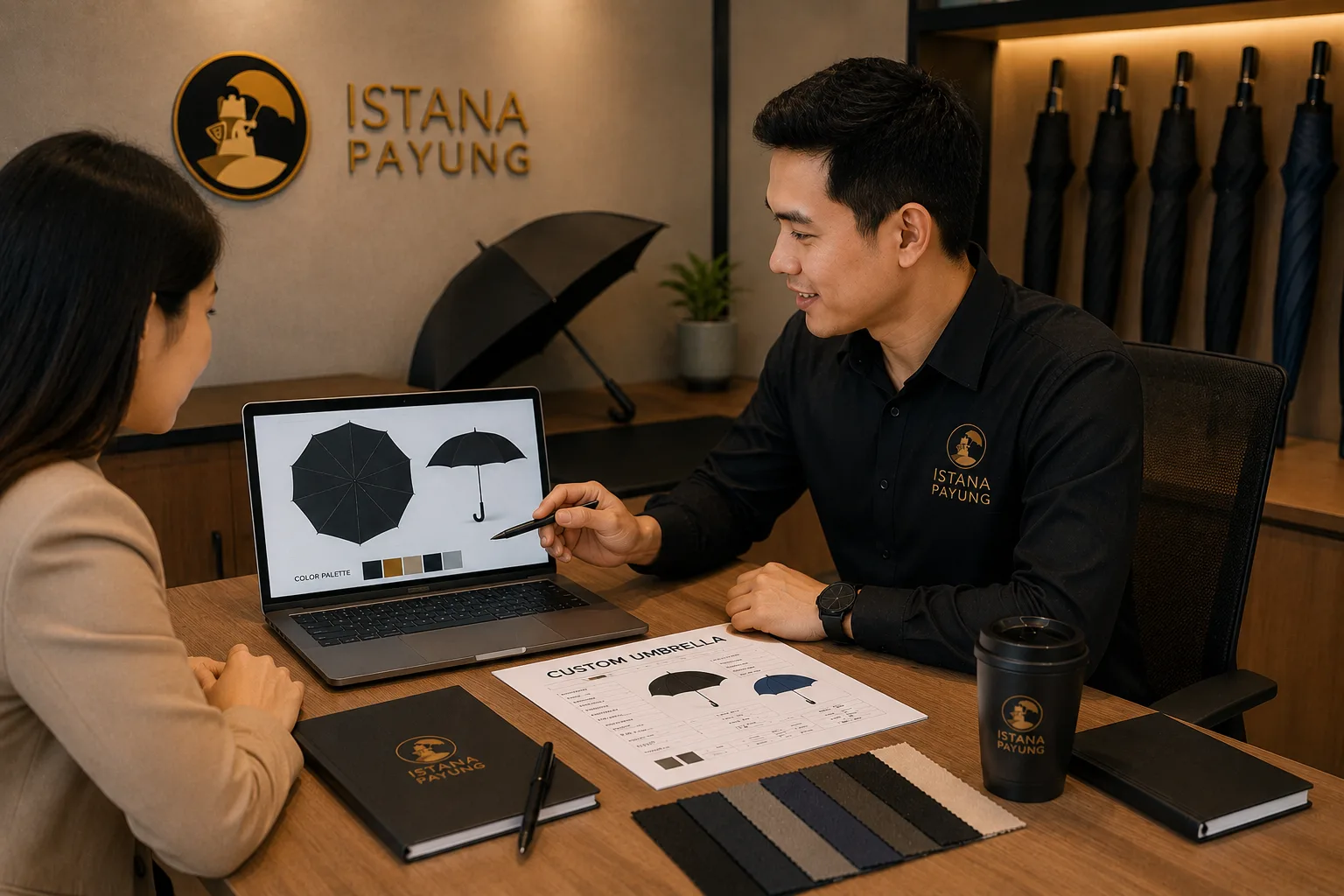 Konsultasi Desain Logo untuk Bikin Payung Custom