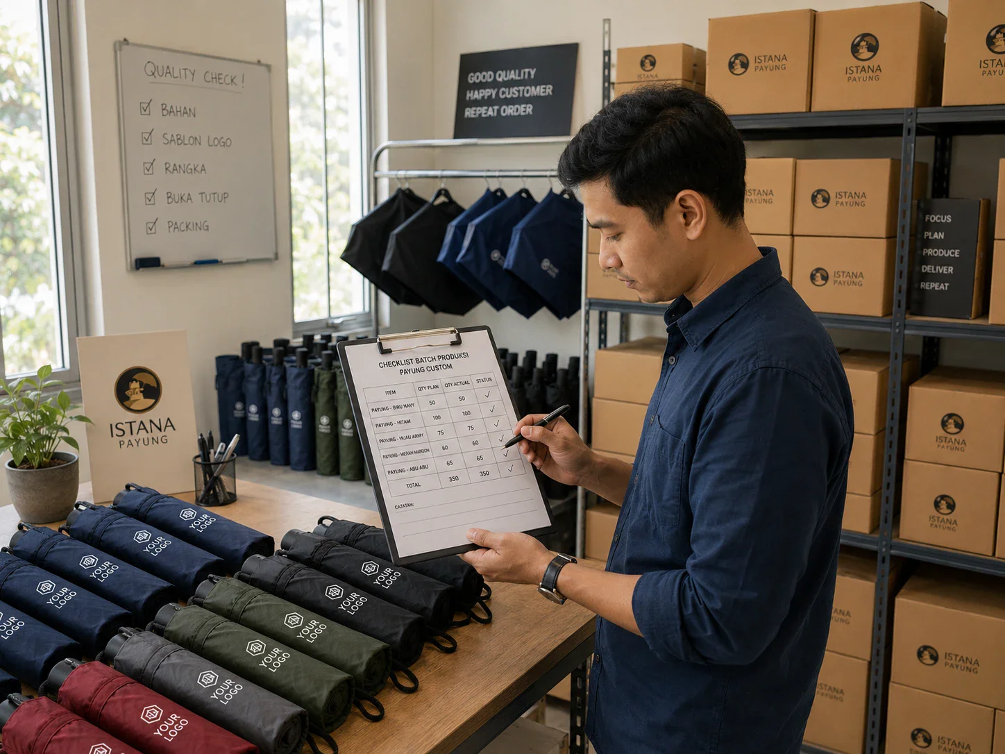 Konsultasi MOQ Payung Custom Sebelum Order