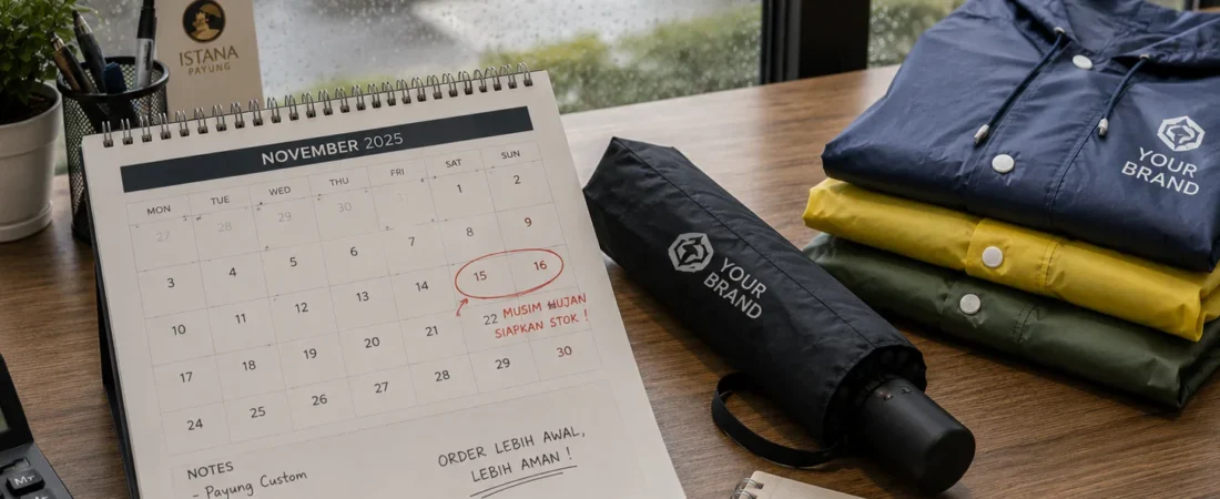 Persiapan Payung Custom Musim Hujan 2026