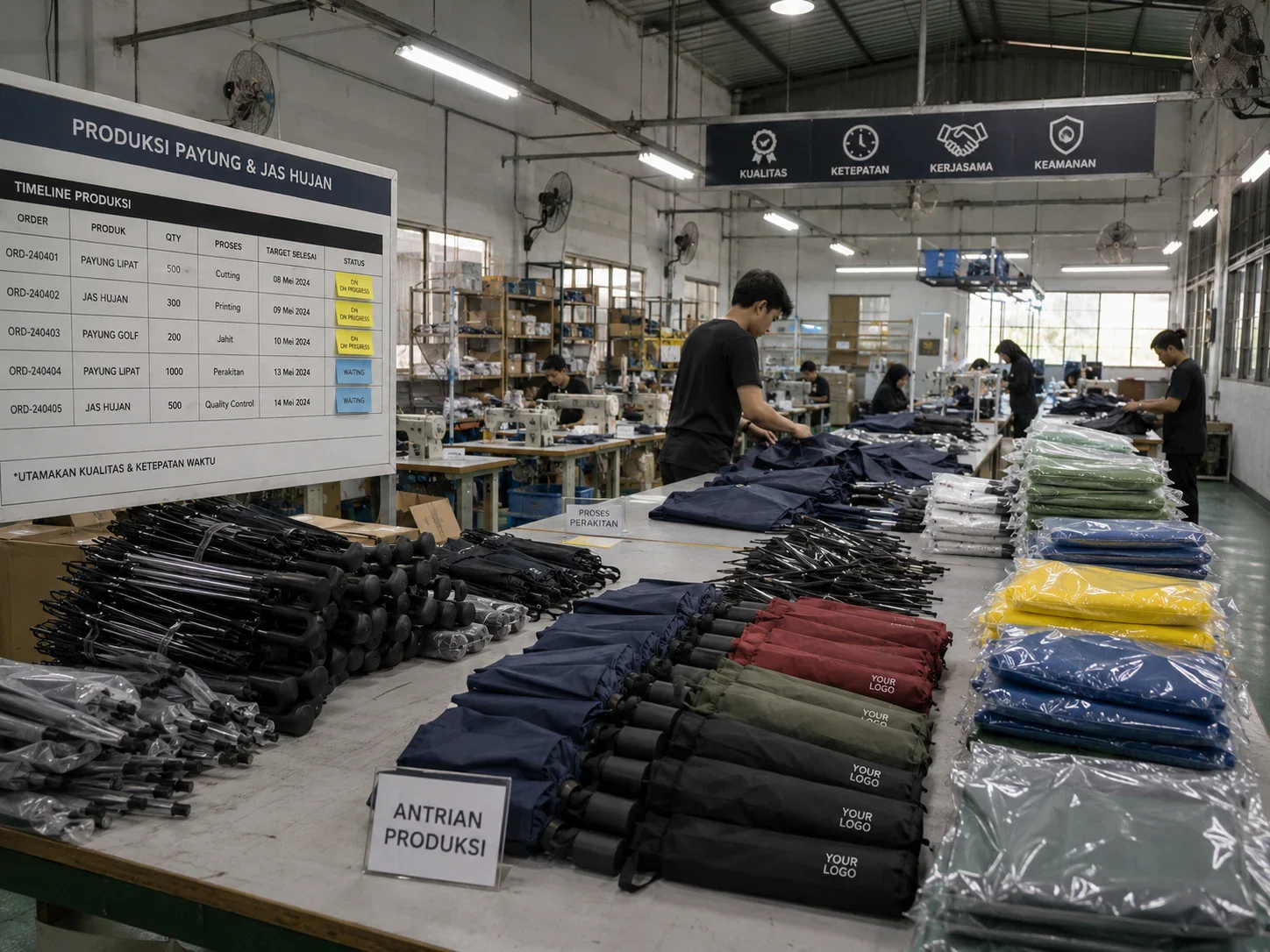Antrean Produksi Payung Custom Menjelang Musim Hujan