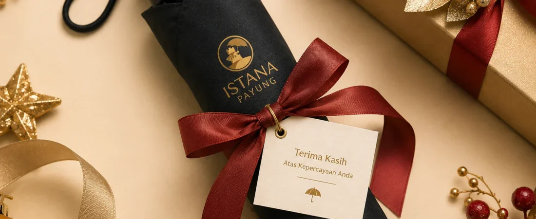 Payung Custom Natal Tahun Baru untuk Korporat