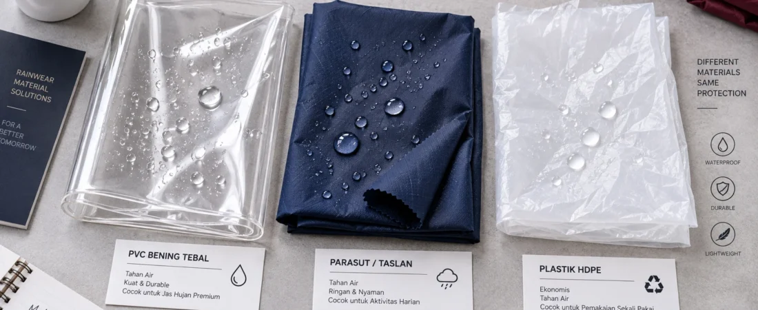 Bahan Jas Hujan: PVC, Parasut, dan Taslan Mana Terbaik
